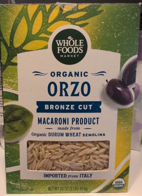 Whole foods market, organic orgo, macaroni product