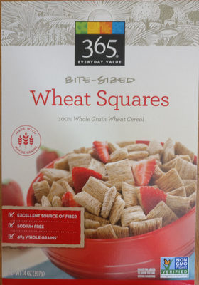 365 everyday value, whole grain wheat squares cereal
