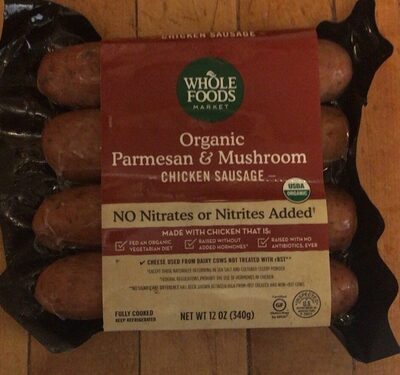 Organic Parmesan and Mushroom chicken sausage