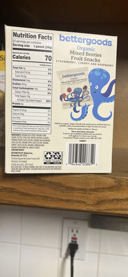 Organic Mixed Berries Fruit Snacks