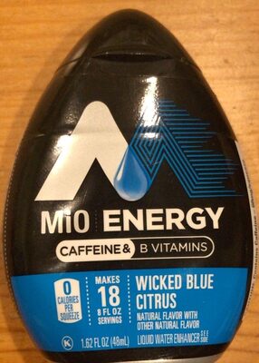 Mioenergy, liquid water enhancer, wicked blue citrus