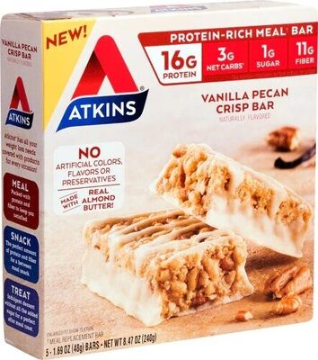 Vanilla pecan crisp bar, vanilla pecan crisp