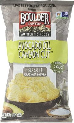 Avocado Oil Canyon Cut Kettle Cooked Potato Chips Sea Salt & Cracked Pepper