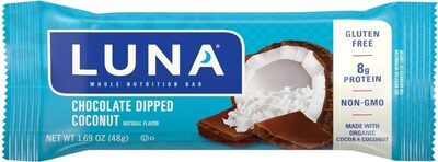 Chocolate dipped coconut whole nutrition bar
