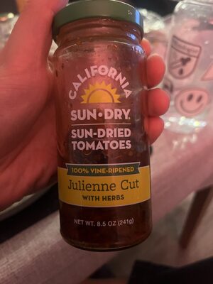 Sun-dried tomatoes julienne cut with herbs