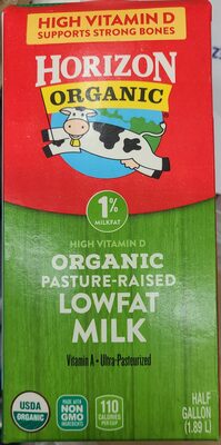 1% Organic Pasture-Raised Lowfat Milk