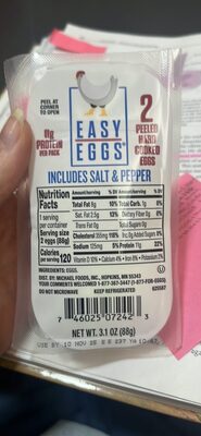 2 Peeled Hard Cooked Eggs