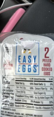 2 peeled hard cooked eggs