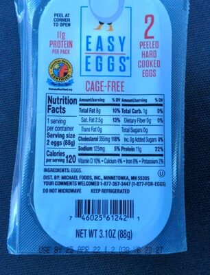 Cage-free hard boiled eggs