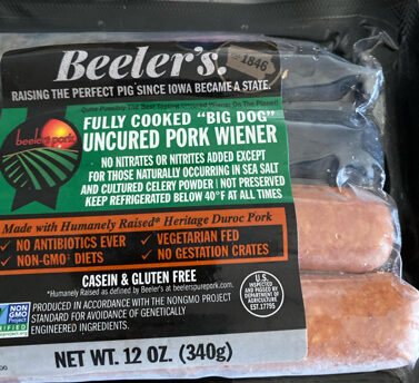 Uncured pork weiner