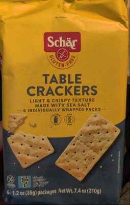 Gluten free table crackers