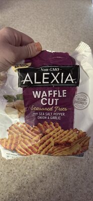 WAFFLE CUT Seasoned Fries with SEA SALT, PEPPER, ONION & GARLIC