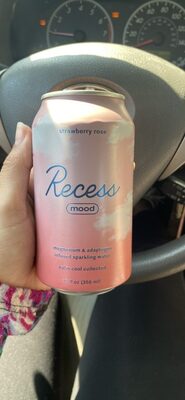 Recess mood strawberry rose magnesium & adaptogen infused sparkling water