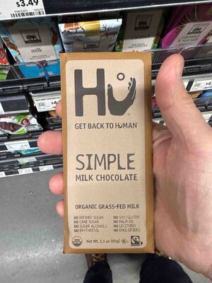 Simple Milk Chocolate Organic Grass-fed Milk