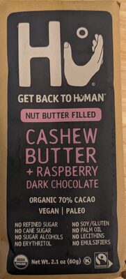 Cashew Butter & Raspberry Dark Chocolate Bar