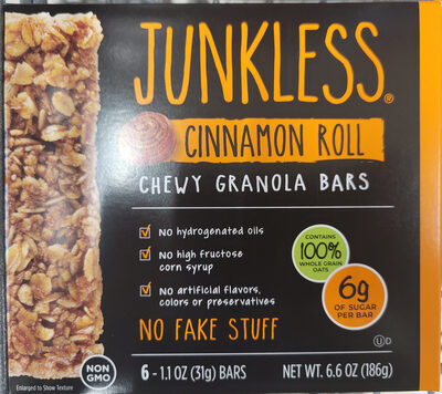 Junkless Cheyw Granola Bars Cinnamon Roll