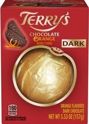 Chocolate orange flavored dark chocolate