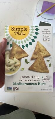 Veggie Flour Pita Crackers Mediterranean Herb