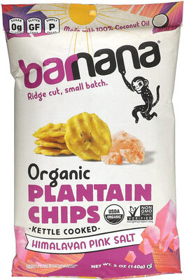 Organic plantain chips himalayan pink salt ounce salty