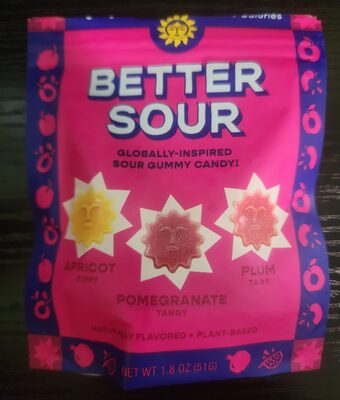 Sour gummy candy: Apricot, Pomegranate, Plum