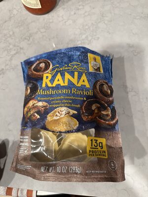 Portobello mushrooms & creamy cheeses wrapped in thin pasta ravioli, mushroom