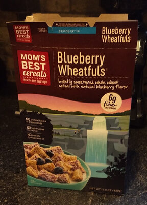 Lightly sweetened whole wheat cereal with natural blueberry wheatfuls, blueberry
