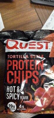 Tortilla Style Protein Chips Hot & Spicy Flavor