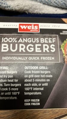 100% Angus Beef Burgers