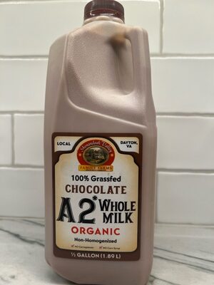 100% Grassfed Chocolate A2 Whole Milk Organic (Non-Homogenized)