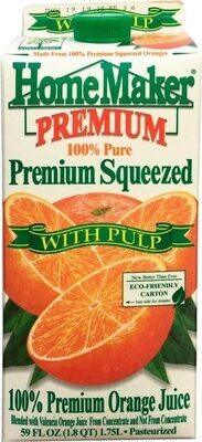100% Premium Orange Juice With Pulp