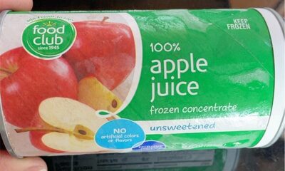 100% Unsweetened Apple Juice Frozen Concentrate