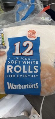 12 Sliced Soft White Rolls