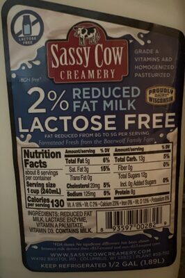 2% Lactose Free Milk
