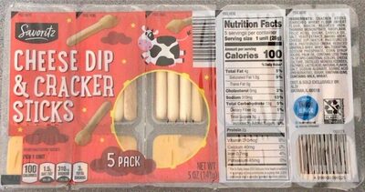 Cheese dip and cracker sticks