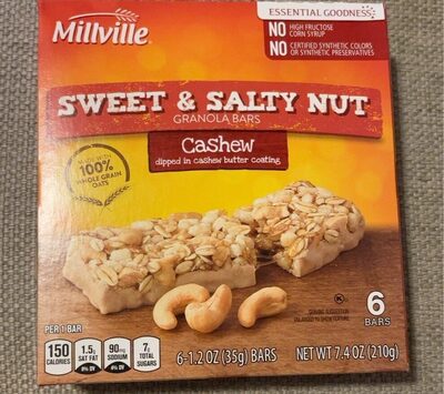 Sweet & Salty Nut Cashew Granola Bars