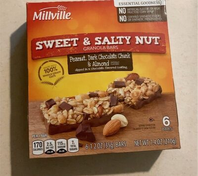 Nutrition facts of Sweet Salty Nut Granola Bars