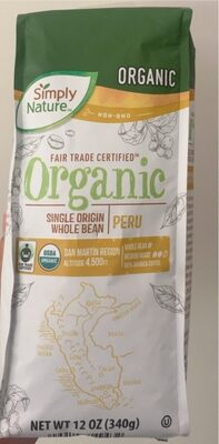 Organic whole bean peru coffee