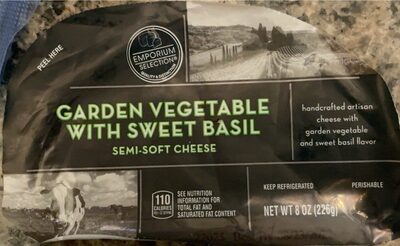 Garden vegetable with sweet basil semi soft cheese