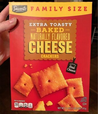 Extra toasty baked naturally flavored cheese crackers