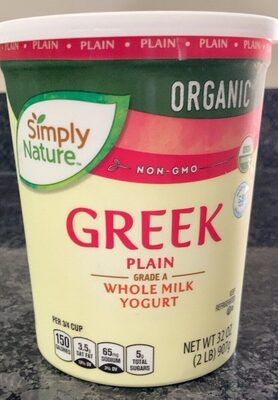 Greek plain whole milk yogurt