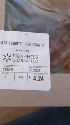 6 assorted ring donuts