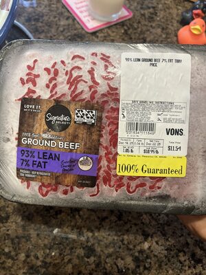 93% Lean 7% Fat Ground Beef