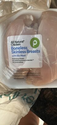 All Natural Chicken Boneless Skinless Breasts with Rib Meat