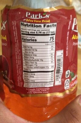 Aloe vera drink pomegrante flavor