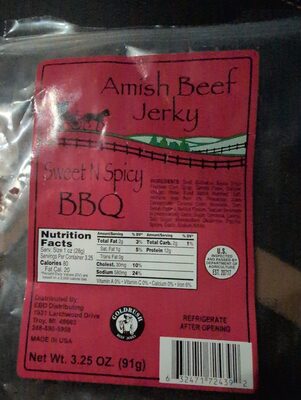 Amish Beef Jerky Sweet N Spicy BBQ