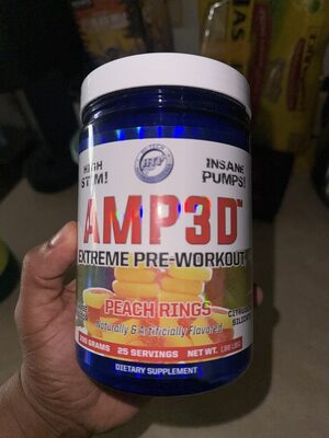 AMP 3D (Extreme Pre-Workout) Peachring Flavor