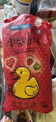 Angelin organic corn snacks with apple & strawberry