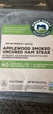 Applewood Smoked Uncured Ham Steak