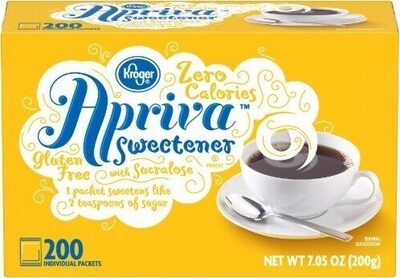Apriva zero calorie sweetener with sucralose packets