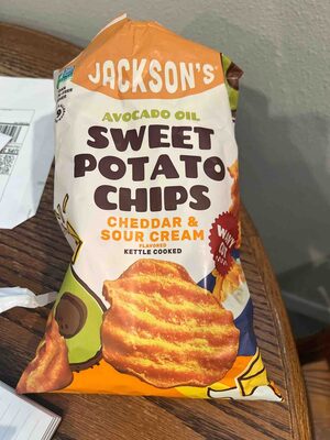 Avocado Oil Sweet Potato Chips Cheddar & Sour Cream Flavored Kettle Cooked